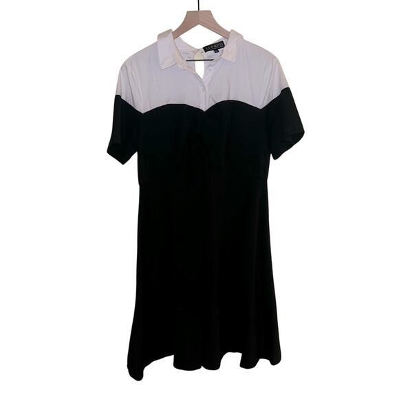 ELOQUII two tone top button workwear dress 16 - Picture 1 of 5